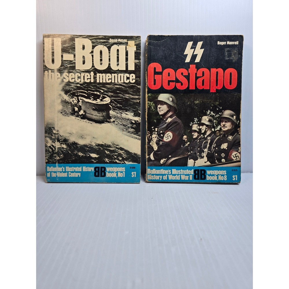 Ballantines Illustrated History‎ of World War II U Boat Gestapo Lot 2 Books